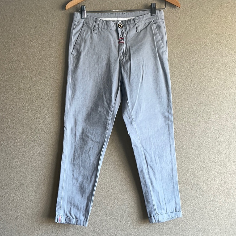 Gray Cuffed Skinny Trousers